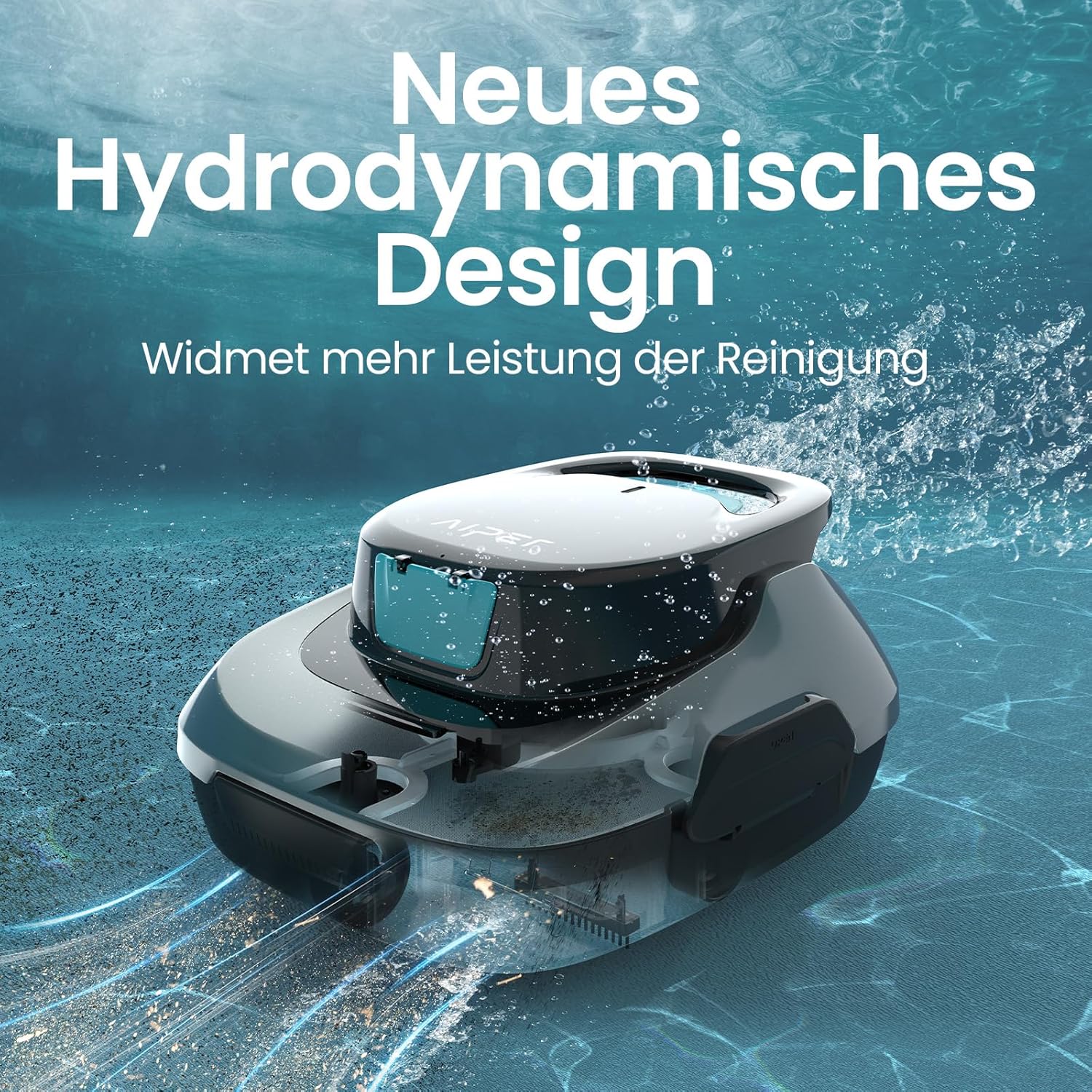 Detalle 2 de AIPER Scuba SE Poolroboter – kabelloser Akkupoolsauger für flachen Boden, 90 Minuten Reinigung