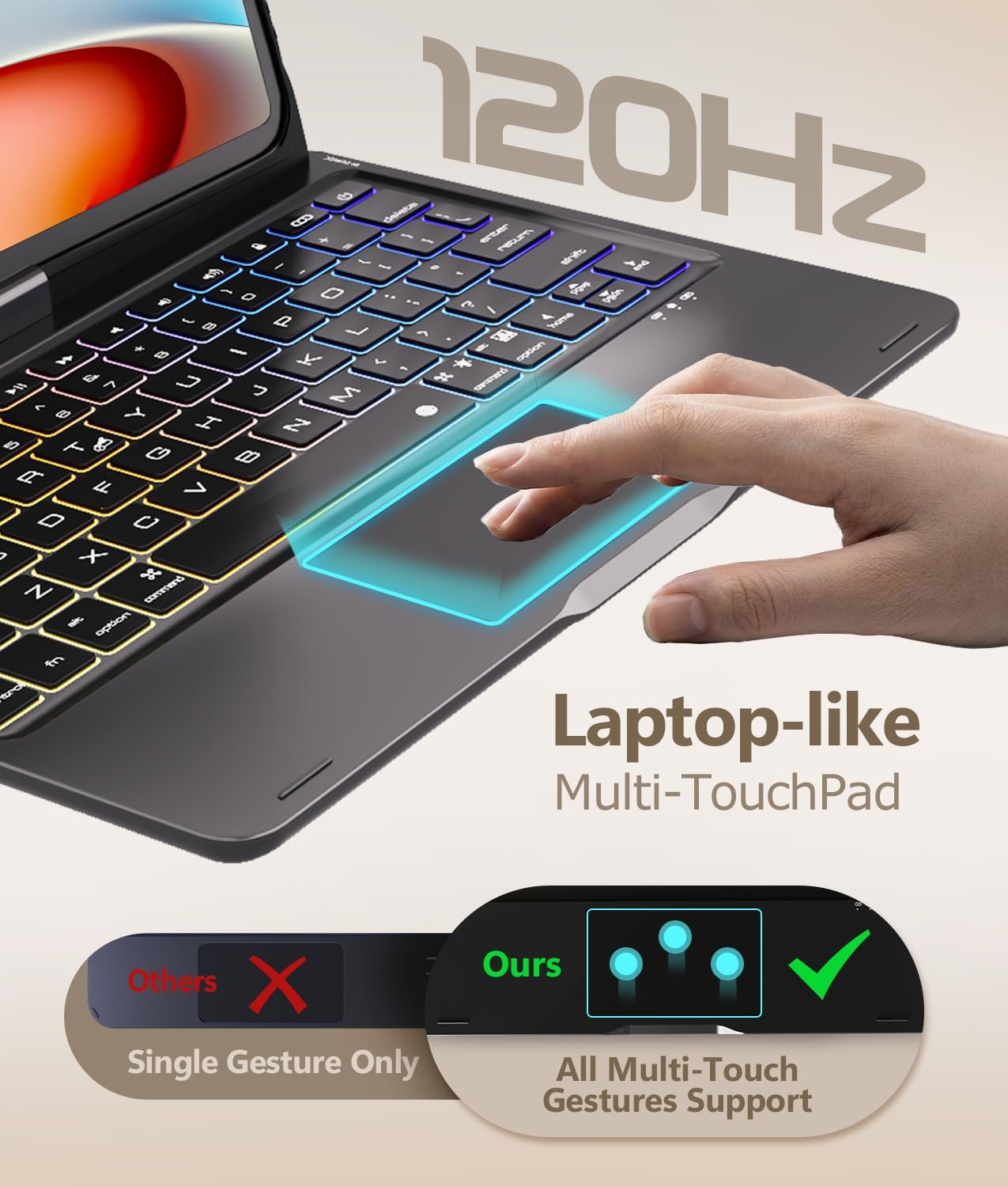 Thumbnail 2 de BABG TouchPad Keyboard Case 7 modes