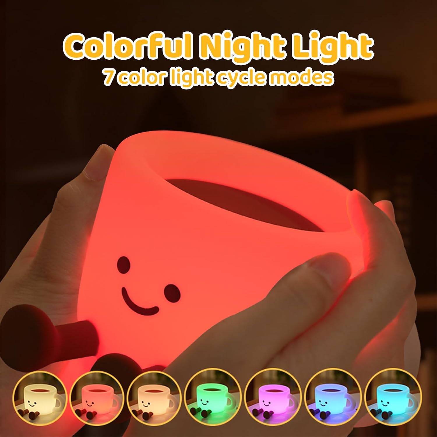 Thumbnail 2 de Gemmac LED Nachtlicht „Kaffeetasse“ dimmbar, 7 Farben, Touch & Timer, USB-C wiederaufladbar