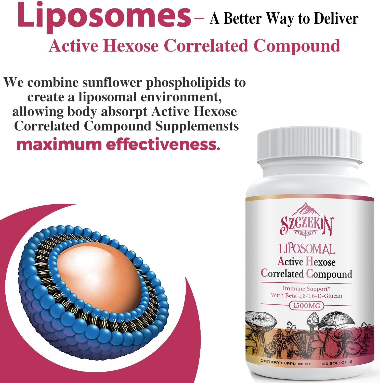 Detalle 2 de Liposomal AHCC Supplement, 1,500 mg