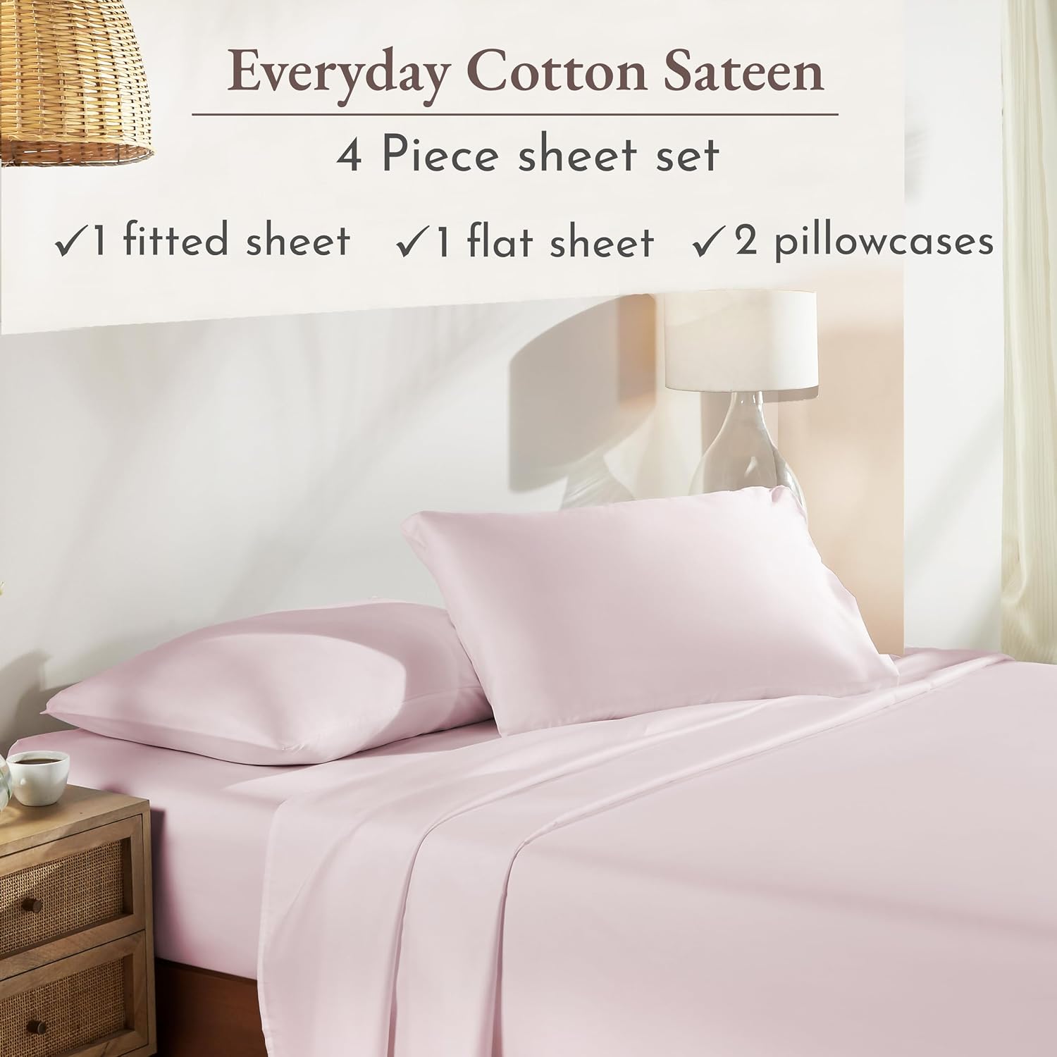 Detalle de California Design Den King Size Sheets Set 4-Piece