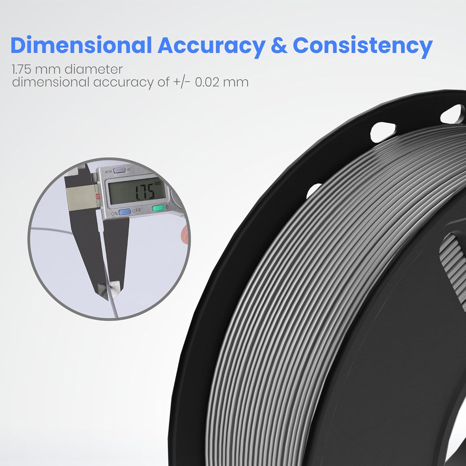 Detalle de ELEGOO 250g PLA Filament Bundle – 1.75mm, 8 Colour Pack