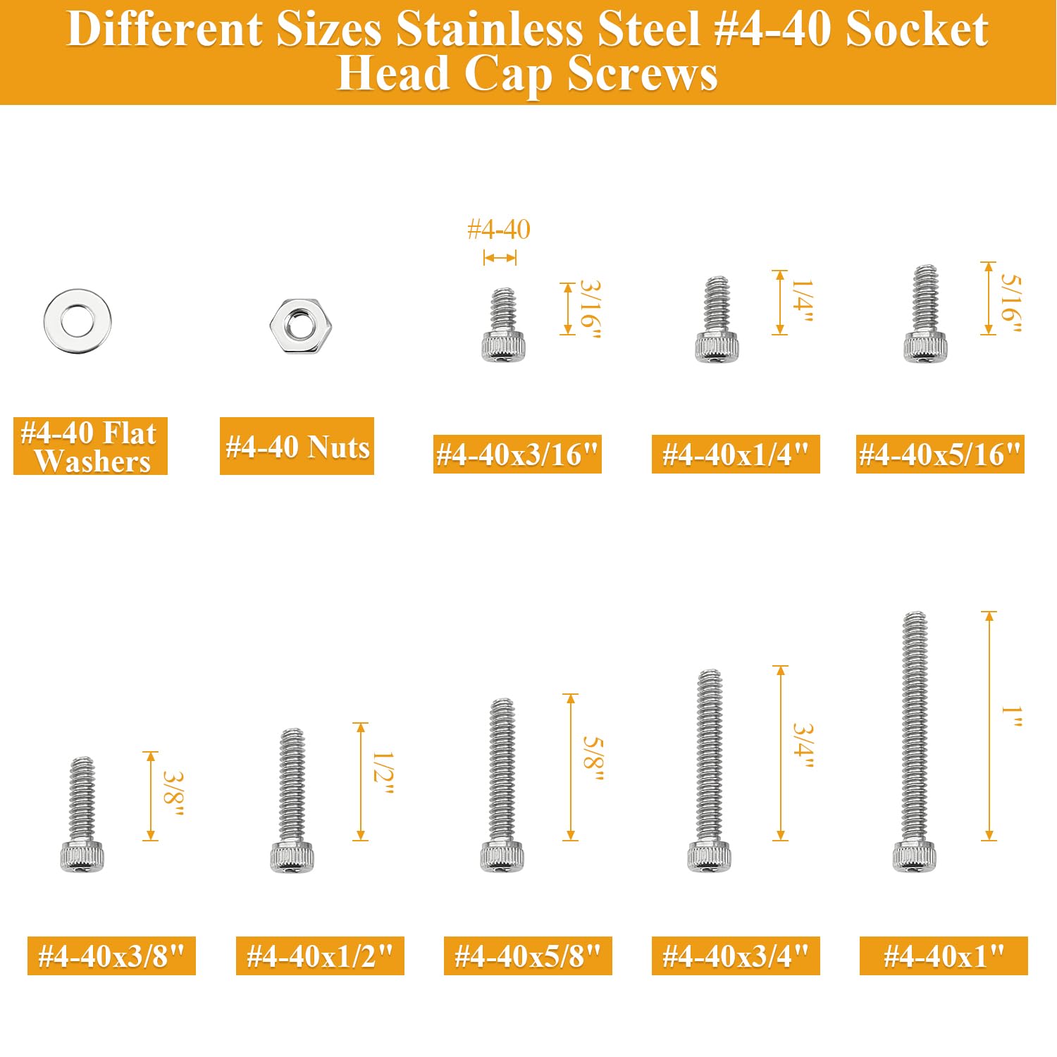 Detalle de Sutemribor Hex Socket Screw Kit, #4-40
