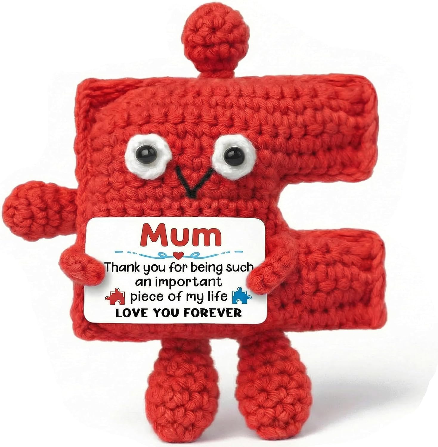Detalle de SOMUSICTY Gifts for Mum: Handmade Crochet Puzzle Piece Decor — A Meaningful Keepsake for Birthdays and Mother’s Day