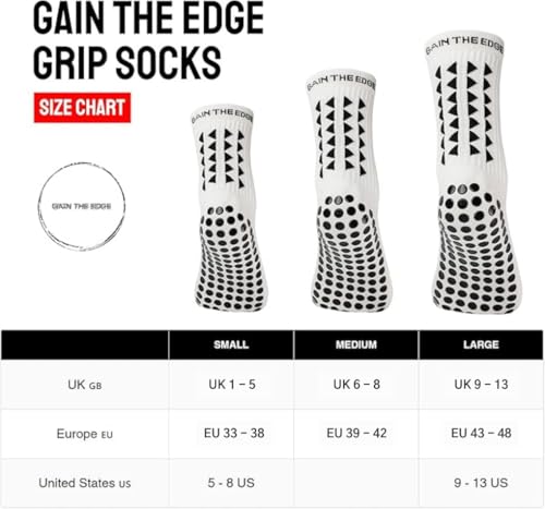 Detalle de Gain The Edge Football Grip Socks 3.0 — Non-Slip, Updated Model (1pc, 2pc & 4pc Sets)