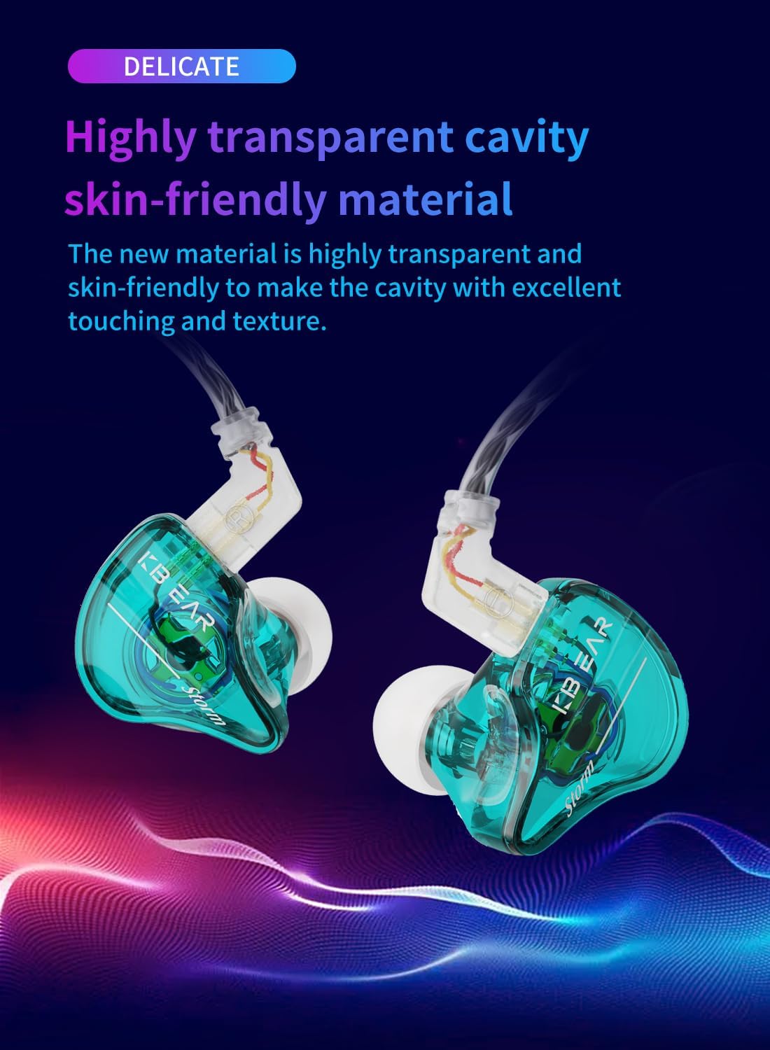 Detalle 2 de Yinyoo KBEAR Storm Wired Earbuds 10mm