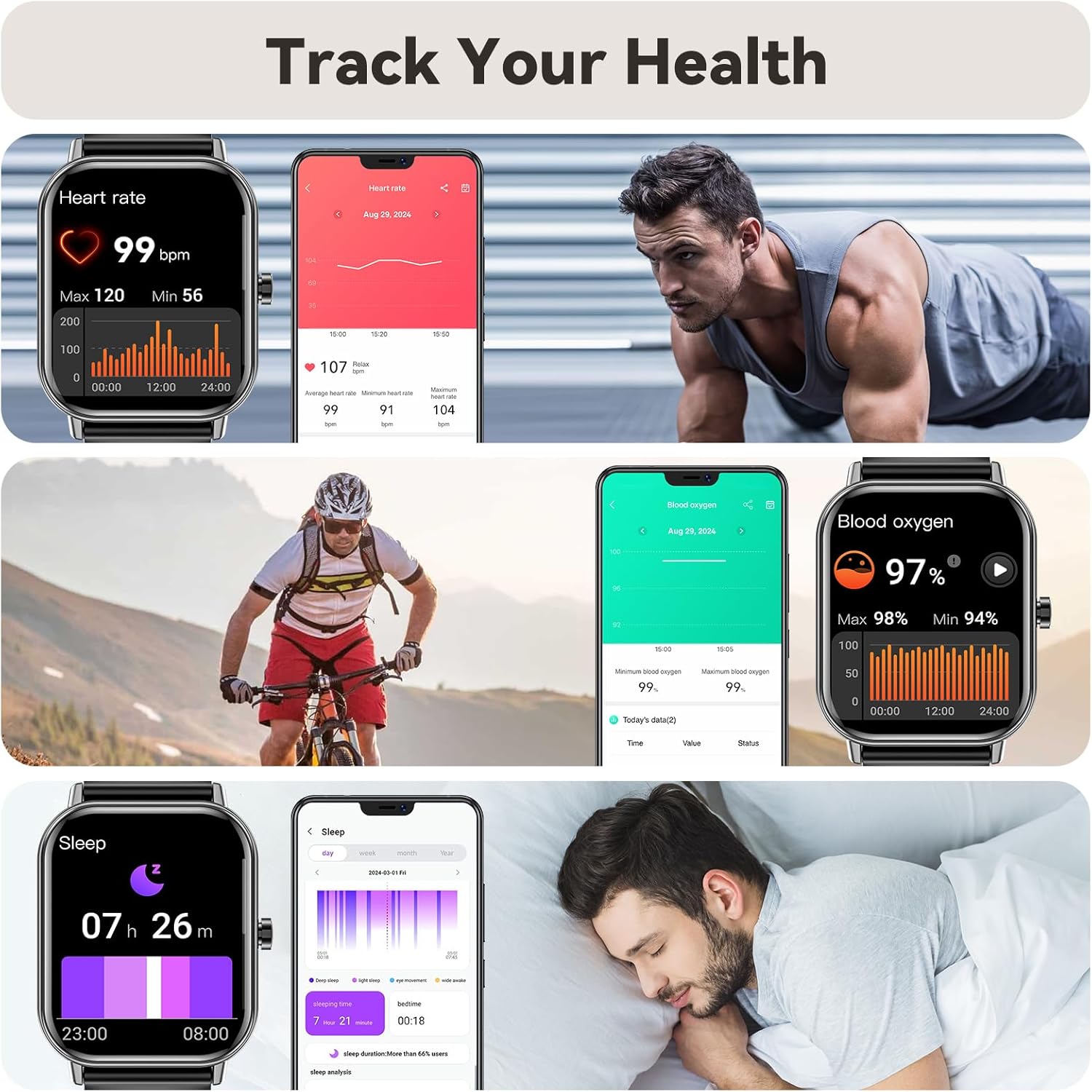 Thumbnail 4 de Smart Watch for Men and Women with Bluetooth Calls and 1.85” HD Display