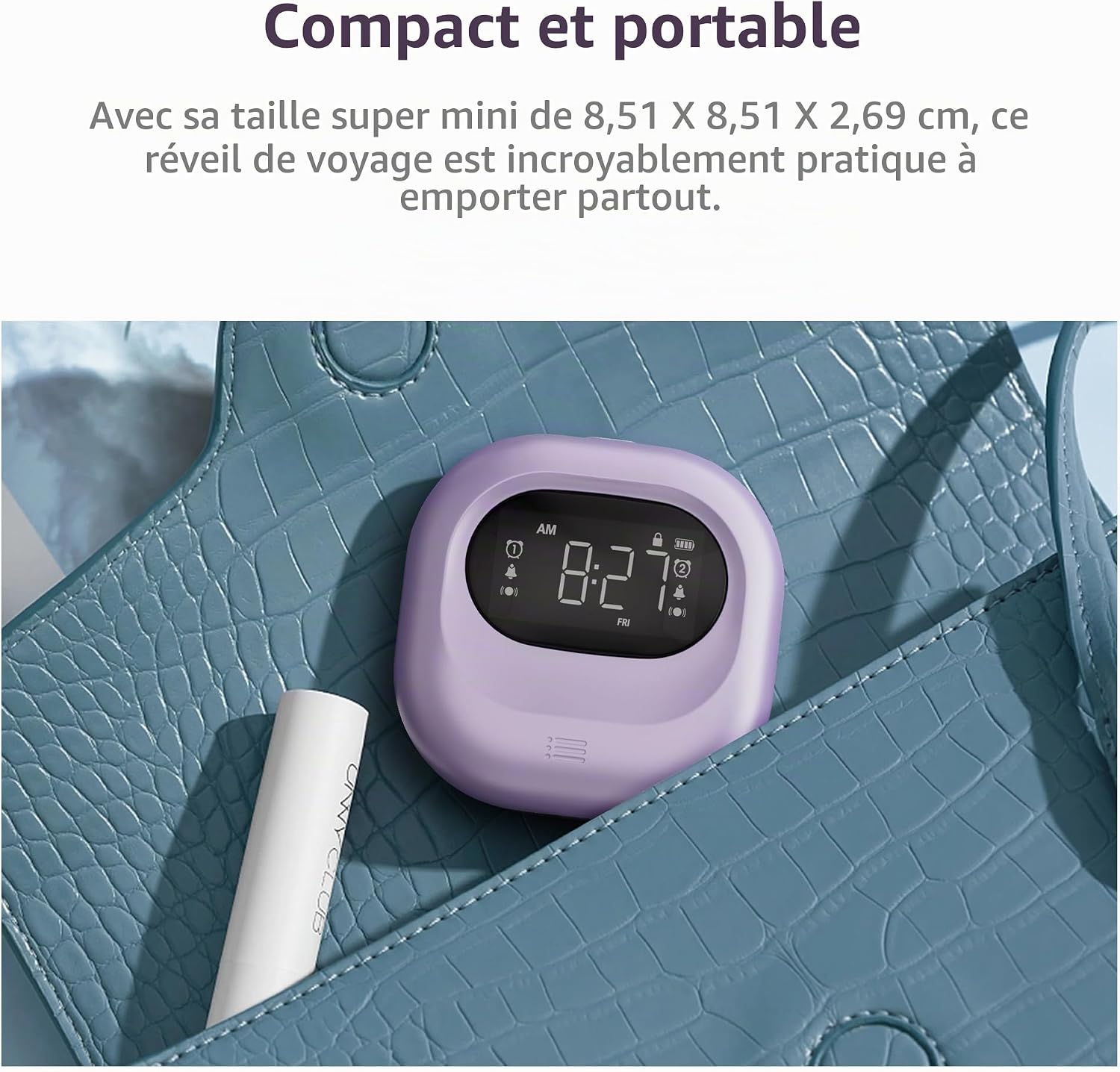 Detalle de Mesqool MEU-1027-Violet-New trilwekker, paars, 3 alarmmodi en snooze