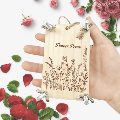 Thumbnail 2 de PRESSINART Kit de Prensado de Flores de Madera con Prensa (2.5 x 3.9 pulgadas) – Set completo para prensar flores y hojas