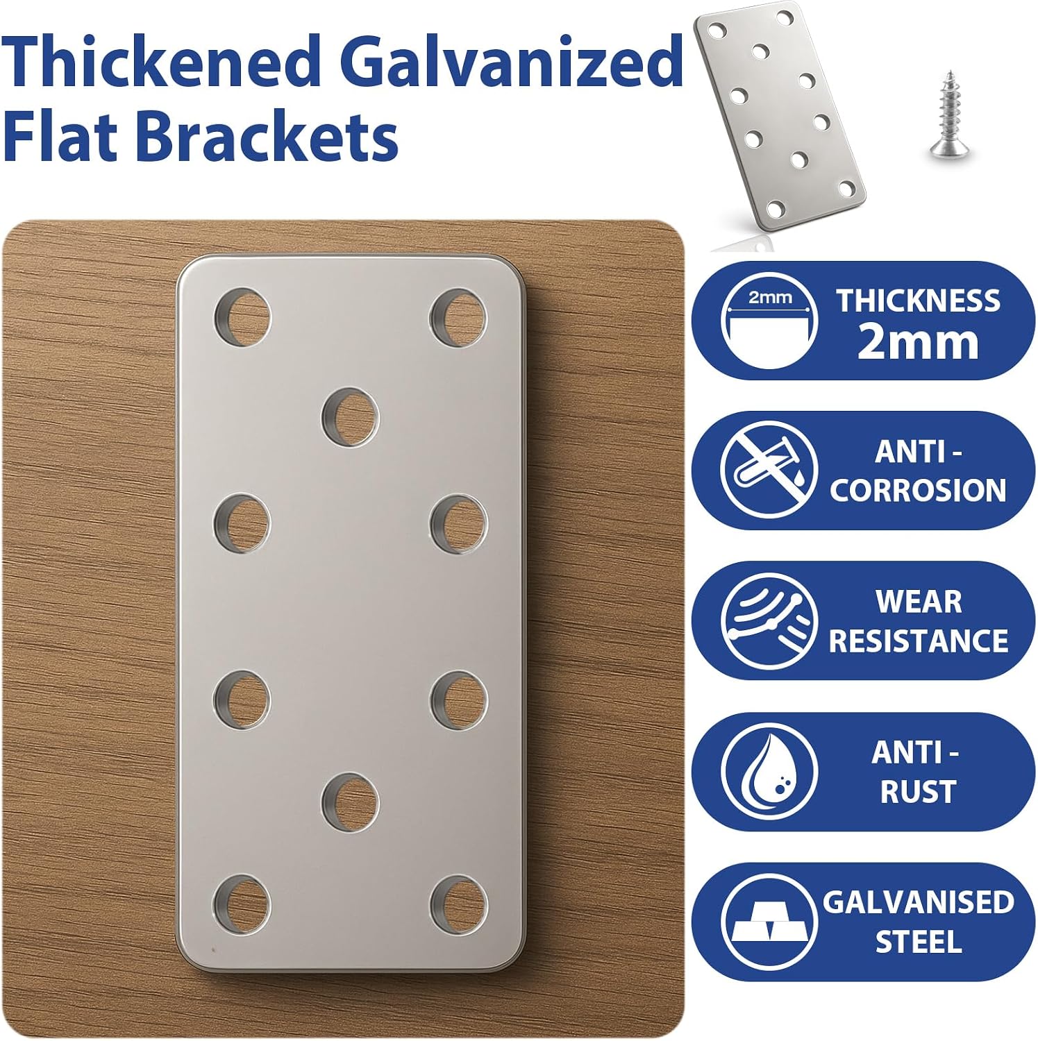 Detalle de Xyxu Flat Brackets for Wood 100x40mm
