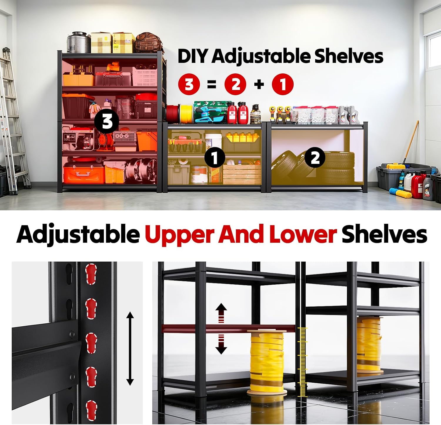 Detalle de Metal Storage Shelving, 71.2-Inch