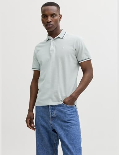 Detalle de JACK & JONES Jjepaulos Polo SS Noos Azul Mineral (M) — polo de corte ajustado para estilo casual