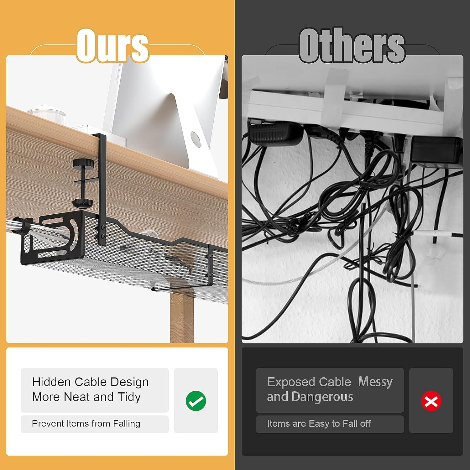 Thumbnail 5 de Under Desk Cable Management Tray 1 pack