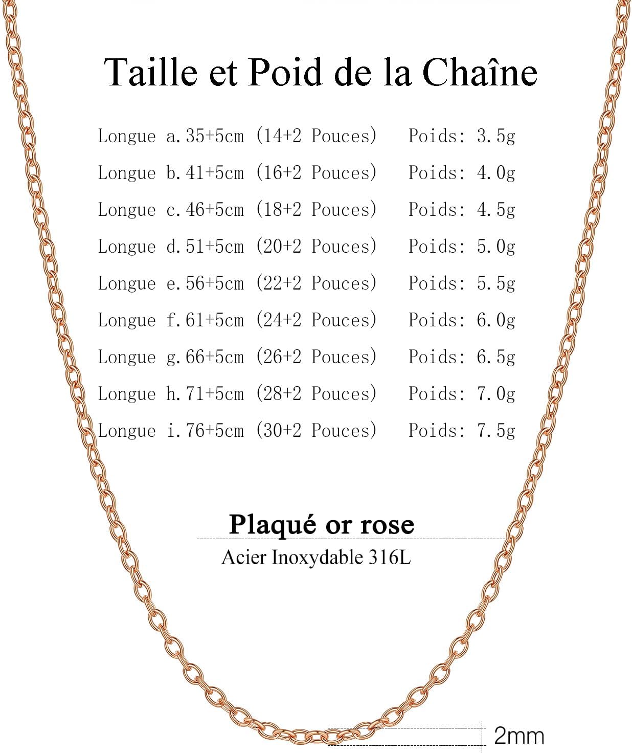 Thumbnail 2 de Suplight Chaine Rolo pour Femme 1,4 mm / 2,5 mm en acier inoxydable — Argenté / Doré / Noir / Rose