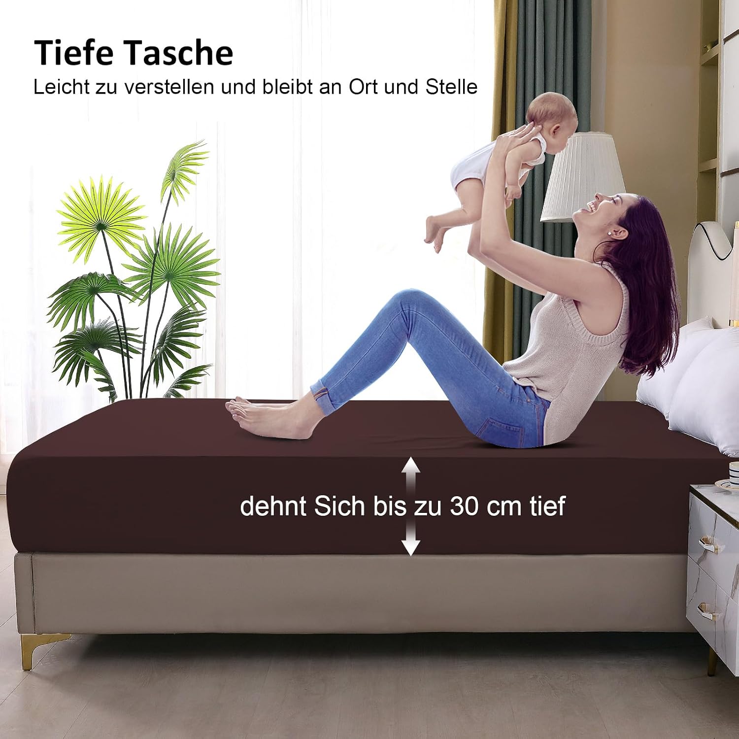 Detalle de ohano Wasserdichter Matratzenschoner 120x200 cm (Spannbettlaken) – atmungsaktiv, Inkontinenzauflage mit TPU-Schutz