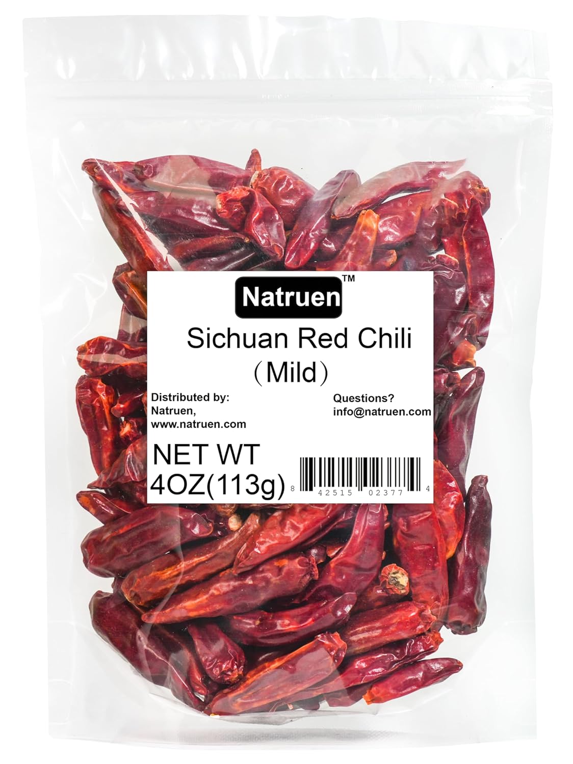 Detalle de Natruen Whole Sichuan Red Chili Pods, 4 oz, Mild Facing Heaven Chilies