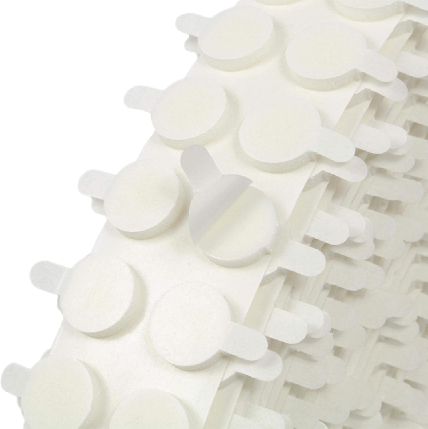 Detalle de KLEBESHOP24 Lot de 20 pastilles adhésives double face 2 mm d'épaisseur, Ø 30 mm – blanc, avec languette