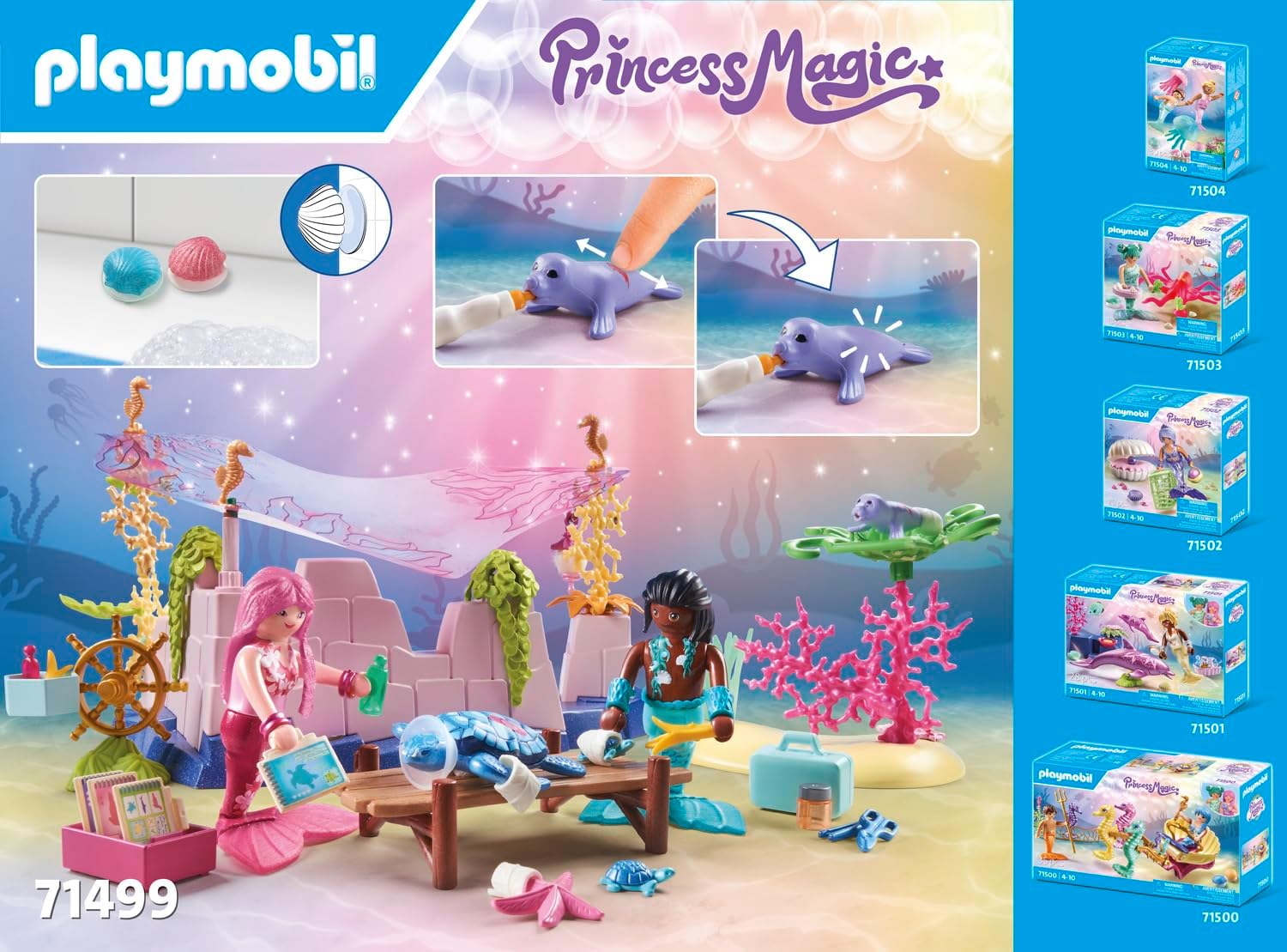 Detalle de PLAYMOBIL Princess Magic 71499 Unterwasser-Tierpflege – Für Kinder ab 4 Jahren