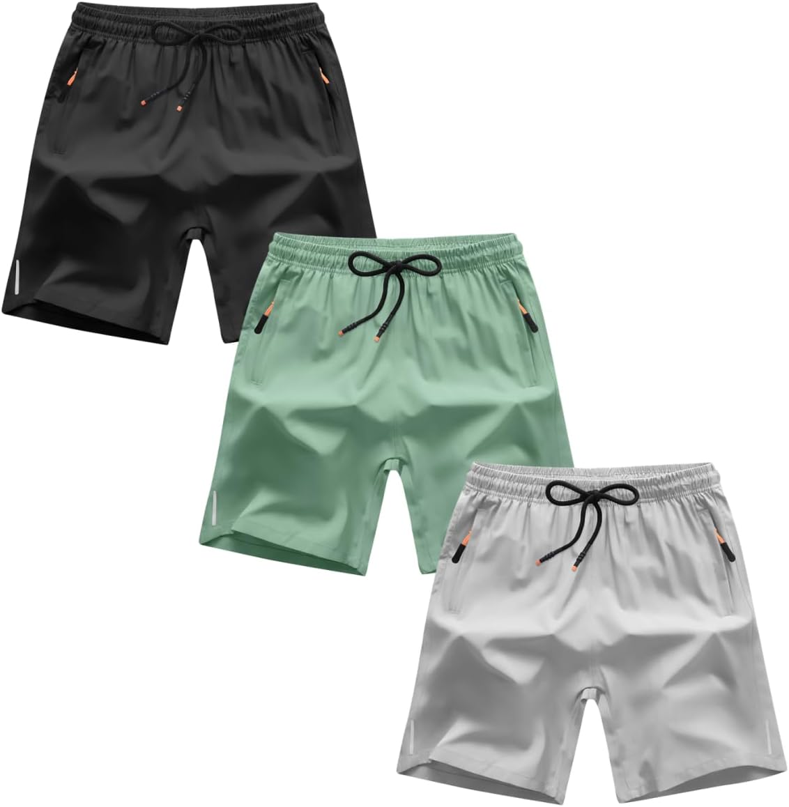 Detalle de ANHDM Boys Shorts Quick Dry Athletic Running Shorts with Zipper Pockets