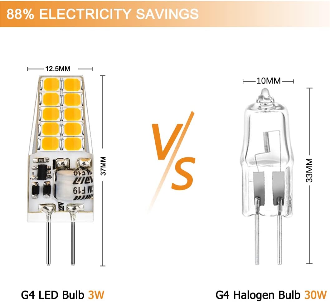 Thumbnail 4 de Auting LED G4 Lampen – 3W, 3000K Warmweiß, 360° Lichtwinkel, 12V AC/DC, 10er Pack