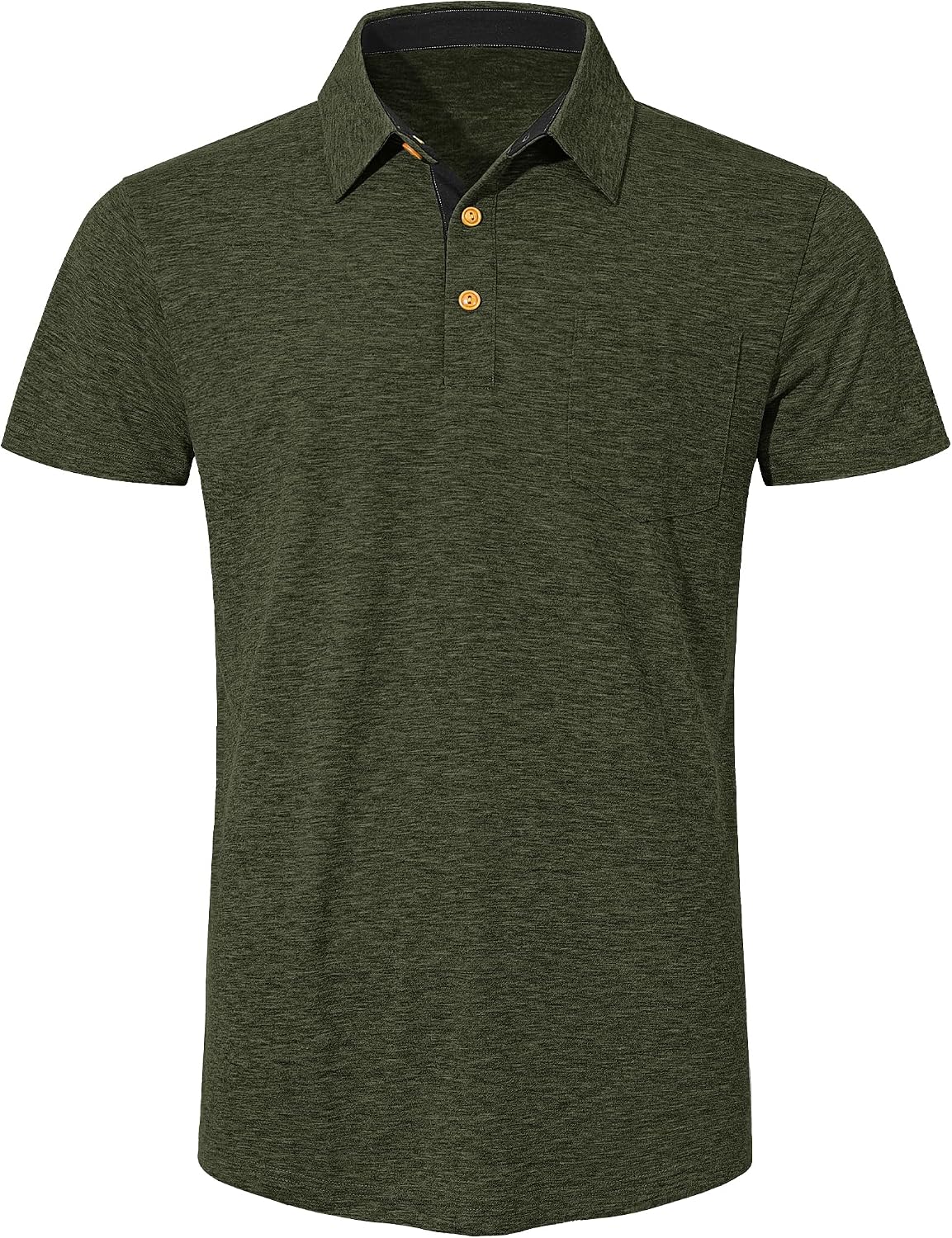 Detalle de TARAINYA Polo Uomo Cotone Maniche Corte con Tasca – Comfort estivo in 95% cotone