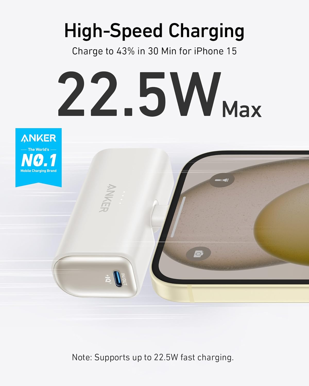 Detalle 2 de Anker Nano A1653 Power Bank, 5,000mAh with Foldable USB-C Connector