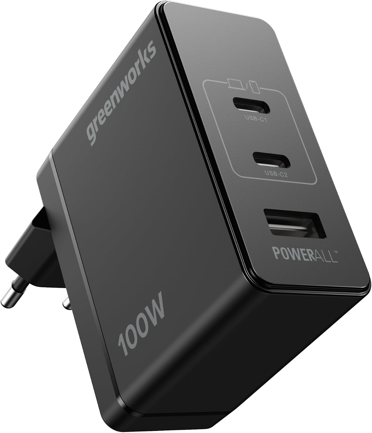 Detalle de Greenworks Chargeur USB-C 100 W PPS – Ultra-compact et polyvalent pour MacBook, iPhone et plus