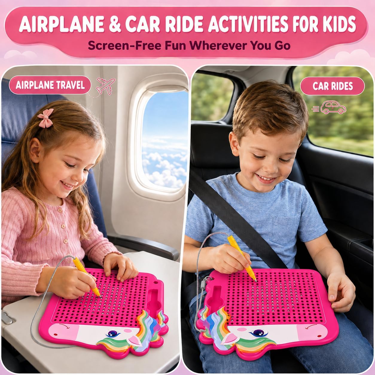Detalle de MINGKIDS MKD230A Unicorn Magnetic Drawing Board with Stylus and 10 Patterns
