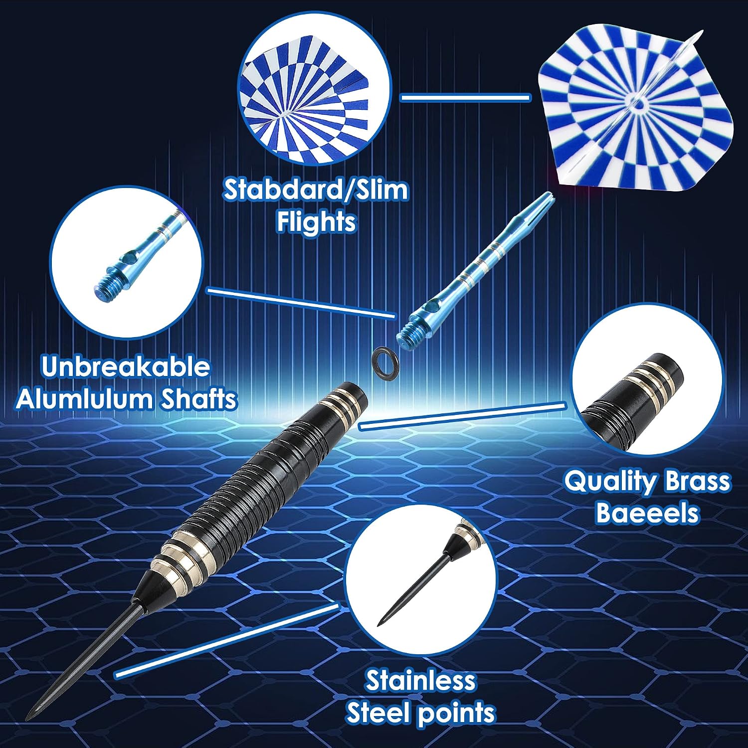 Thumbnail 3 de CyeeLife CareGames steel tip darts 24g set