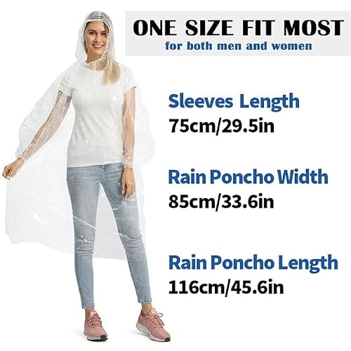 Detalle de Opret Disposable Rain Ponchos 5 Pack – Emergency Waterproof Raincoats
