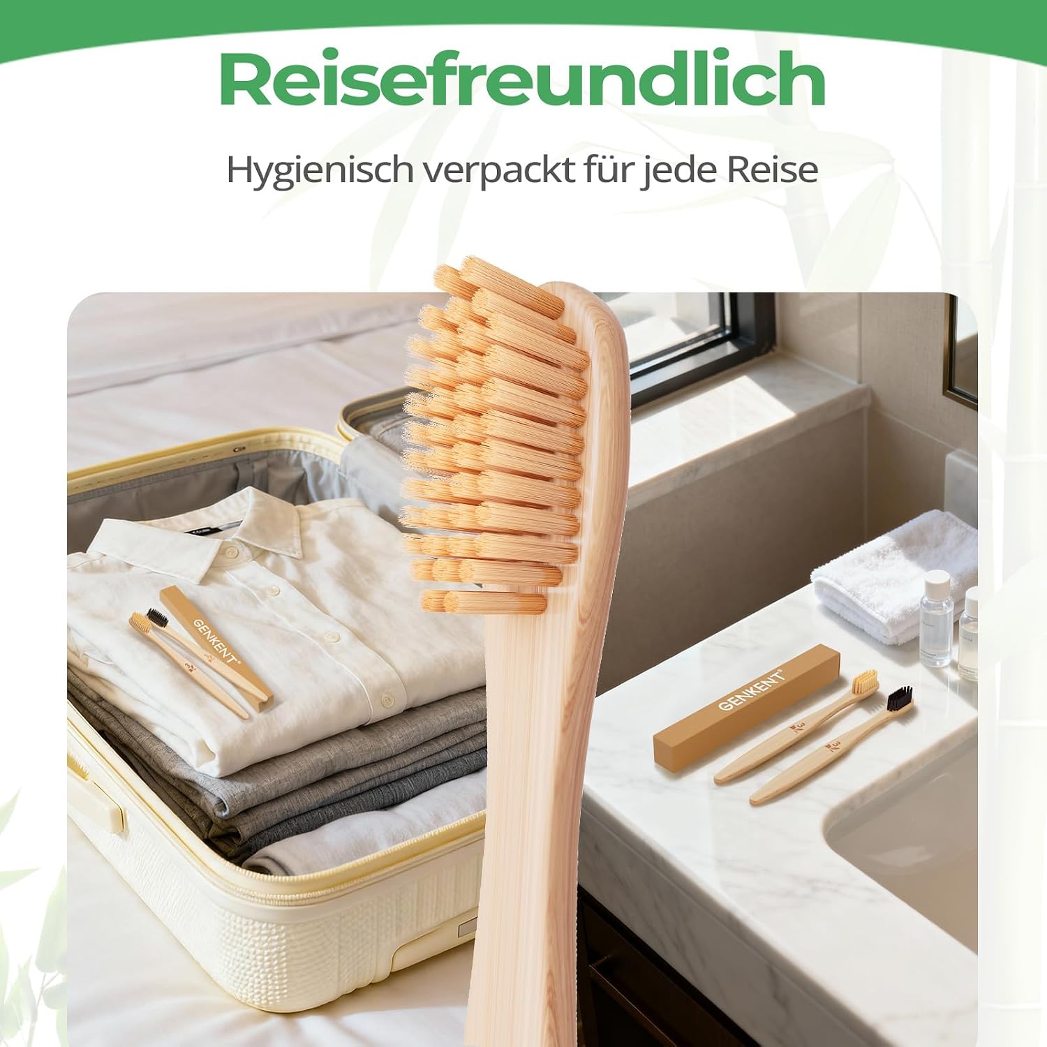 Thumbnail 5 de GENKENT Bambus-Zahnbürste – Umweltfreundlich, BPA-frei, weiche Borsten, 12er Set