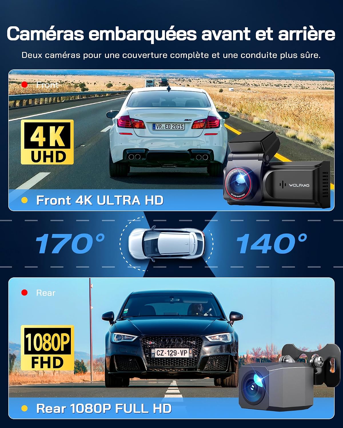Detalle de WOLFANG WD05 Dashcam 4K