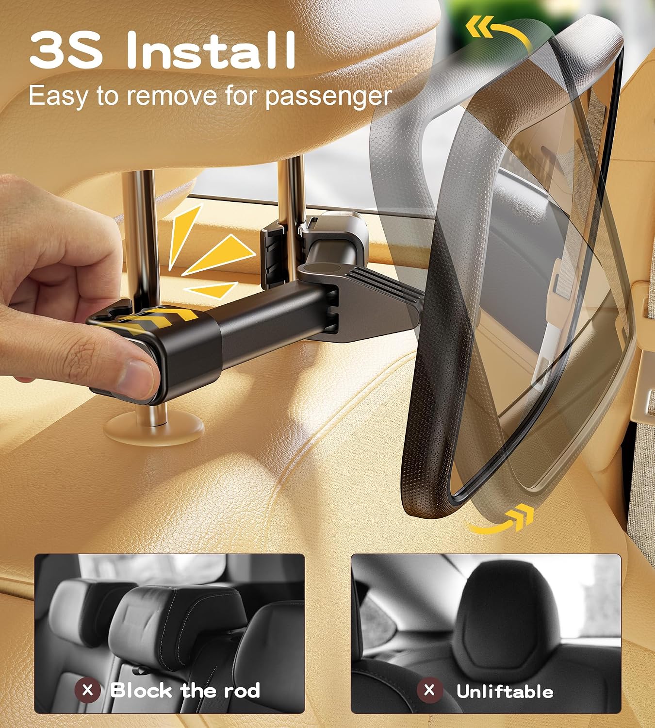 Thumbnail 5 de TAZENI BBJ-02 Baby Car Mirror with 360° Rotation and Stable Hook Clip