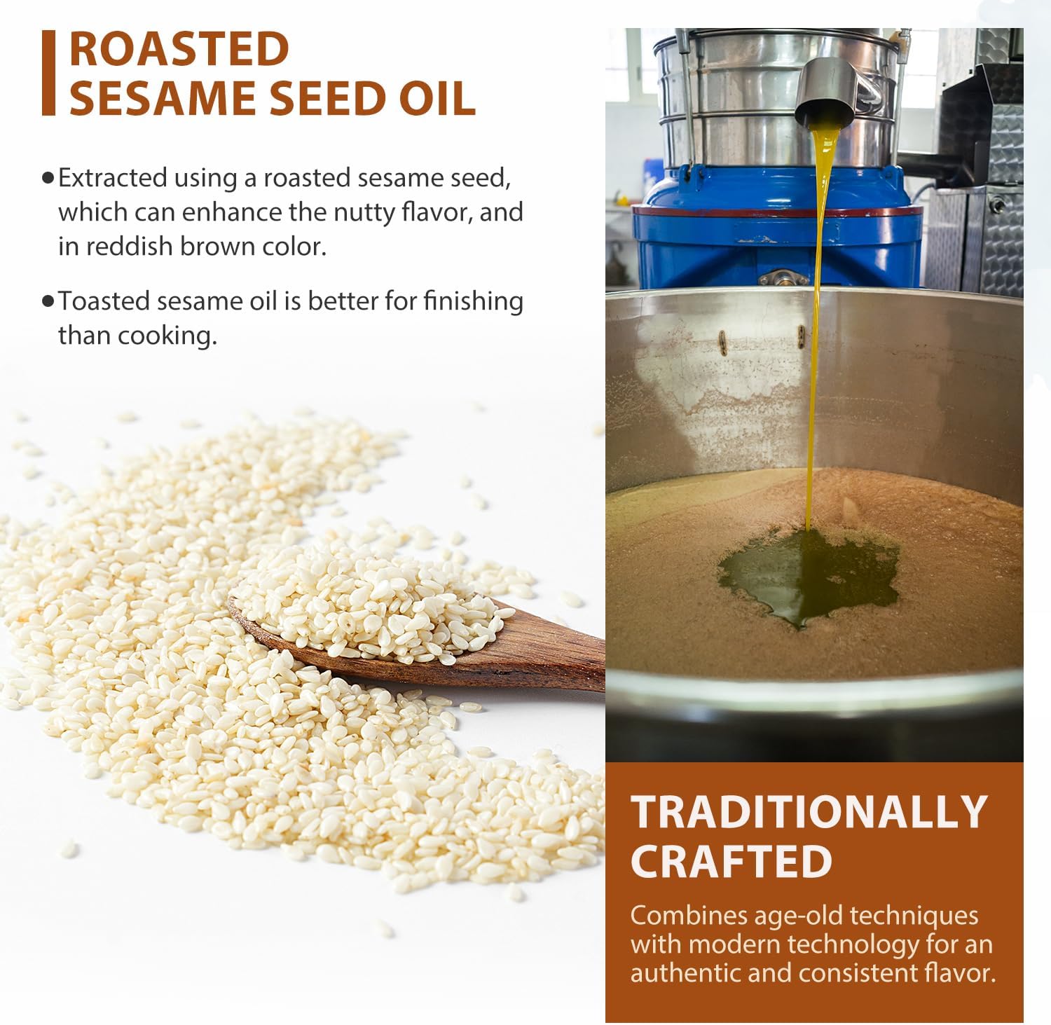 Detalle de Soeos Toasted Sesame Seed Oil, 250 mL, Pure Nutty Flavour