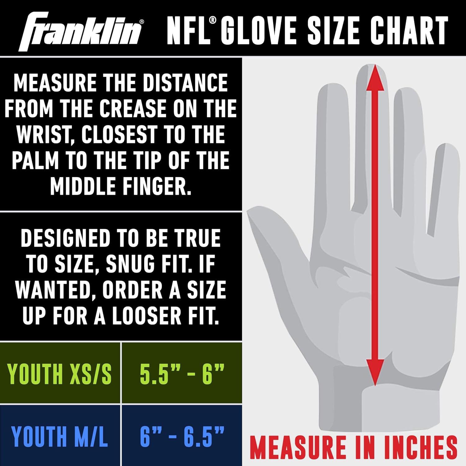 Thumbnail 6 de Franklin Sports 70007F07-P Minnesota Vikings Youth Receiver Gloves