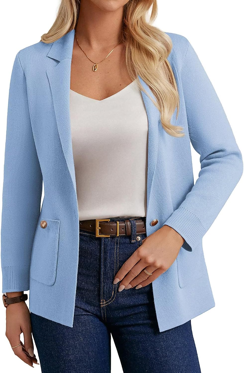 Detalle de GRACE KARIN Sweater Blazer Open Front Cardigan