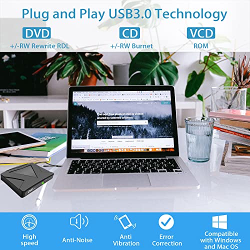Detalle 2 de RUIZHI Lector DVD Externo USB 3.0