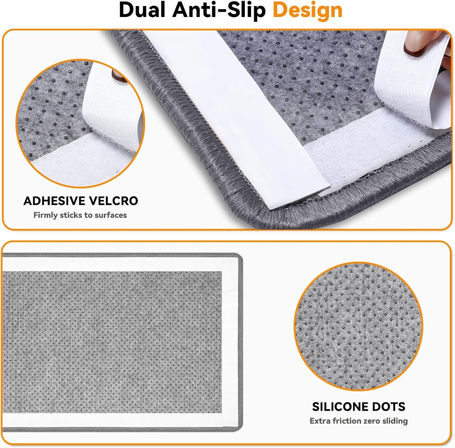 Detalle de Gimars 60 x 40 cm Cat Scratching Mat: Natural Sisal, Non-Slip Wall & Couch Protector (Grey)