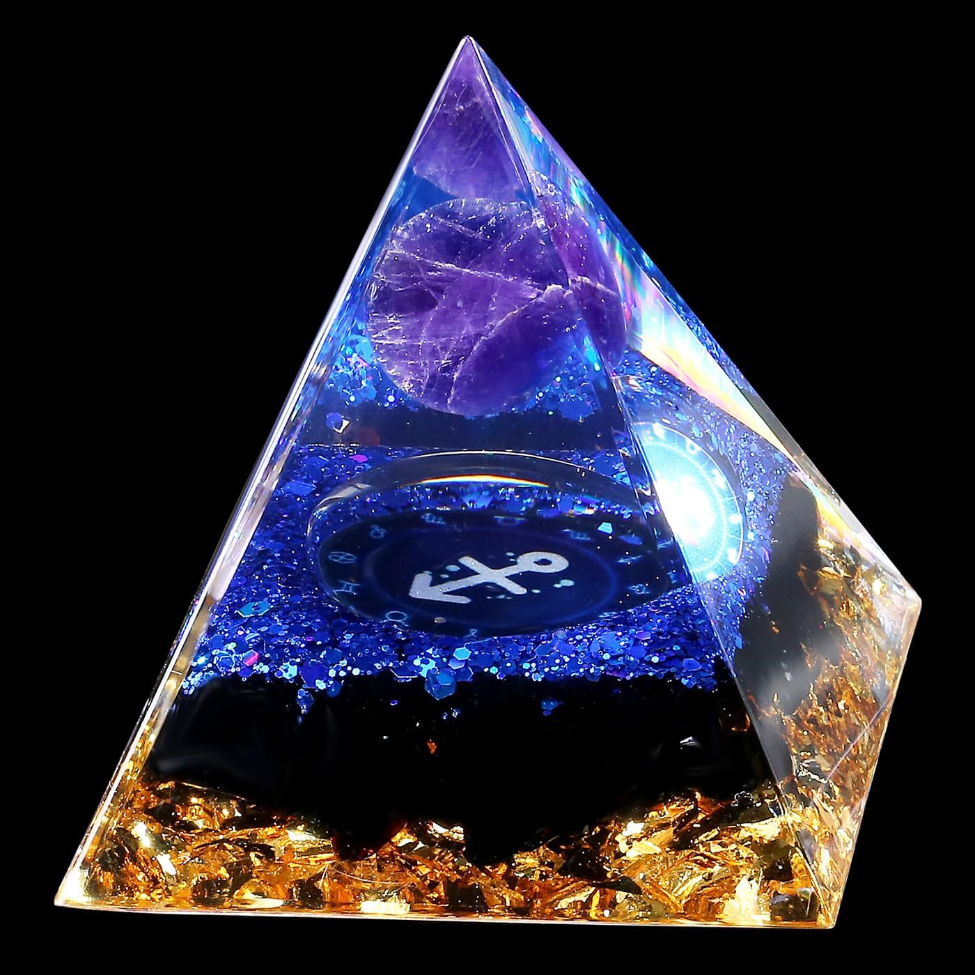 Detalle de XIANNVXI Sagittarius Crystal Tower – Healing Crystal and Reiki Gift for Sagittarius