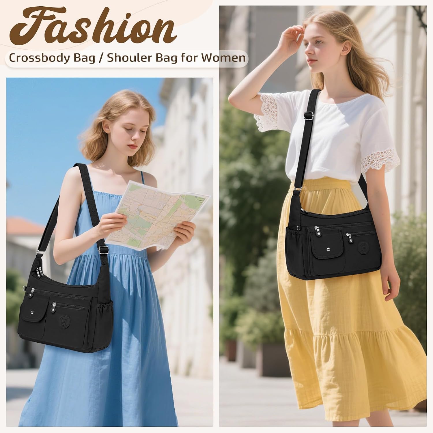 Thumbnail 1 de BTNEEU Women's Shoulder Bag with 11 Pockets: Lightweight, Waterproof Crossbody for Travel and Daily Use