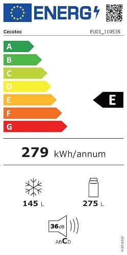 Thumbnail 10 de Cecotec Réfrigérateur Porte Française No Frost Bolero FD 420 Inox E – 420 L
