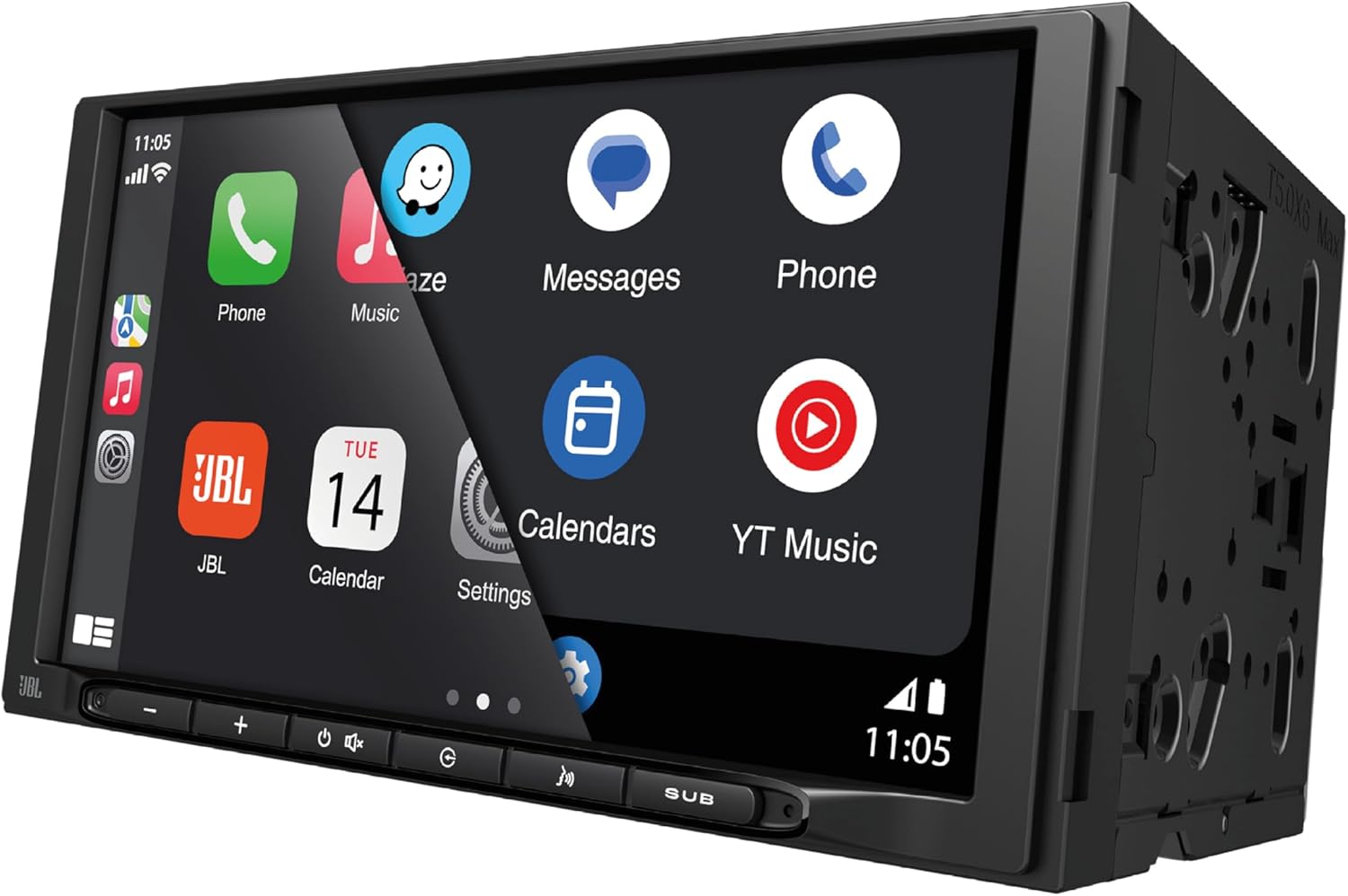 Detalle de JBL Legend 700: autoradio 2-DIN touchscreen 7" con CarPlay/Android Auto wireless e audio di livello