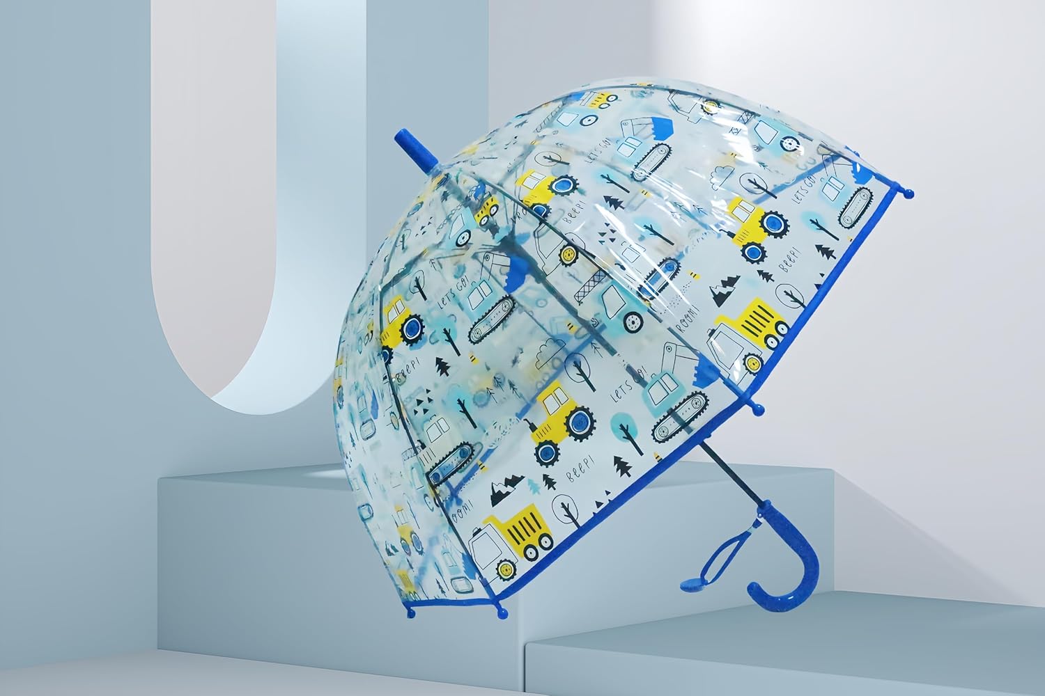 Detalle de Kids Clear Bubble Umbrella: Transparent Canopy for Safe, Easy Walking