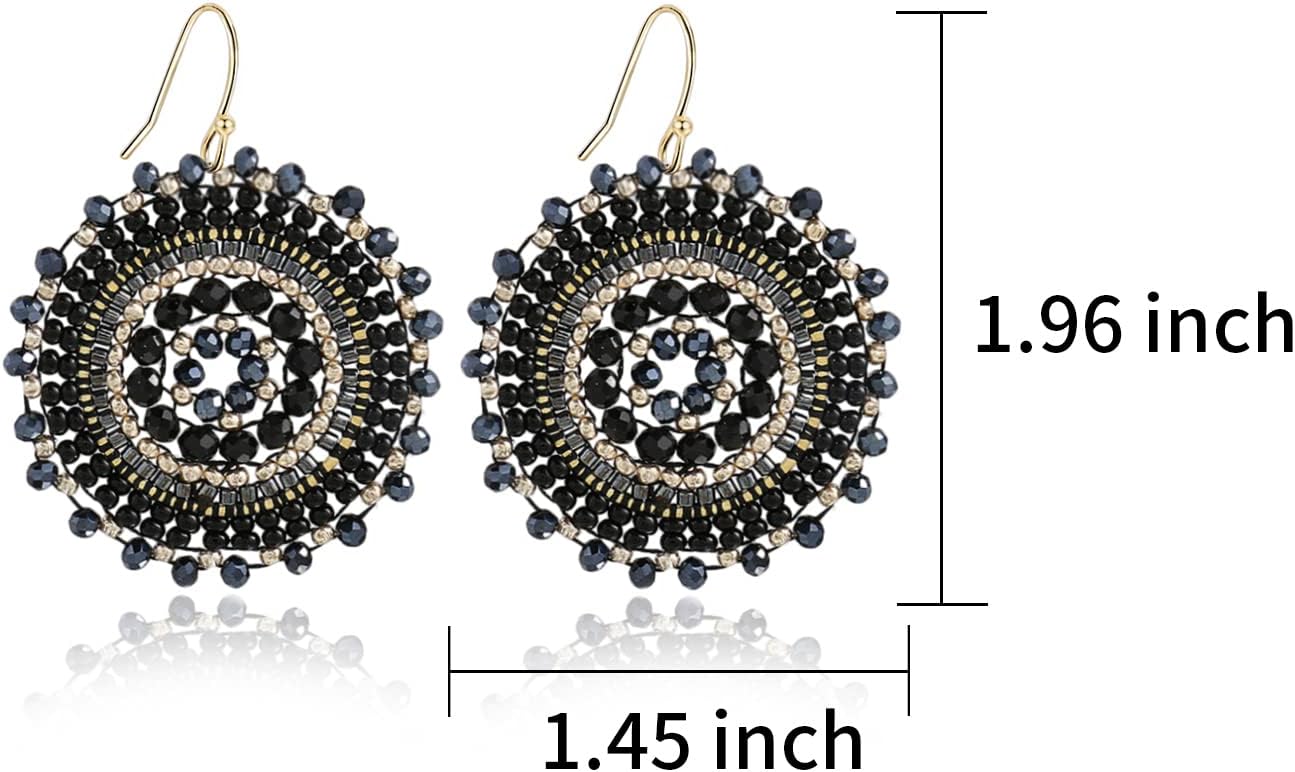 Thumbnail 4 de Perlenohrringe für Damen – Bohemia-Statement-Ohrringe mit Glasperlen und Kristall-Betonung