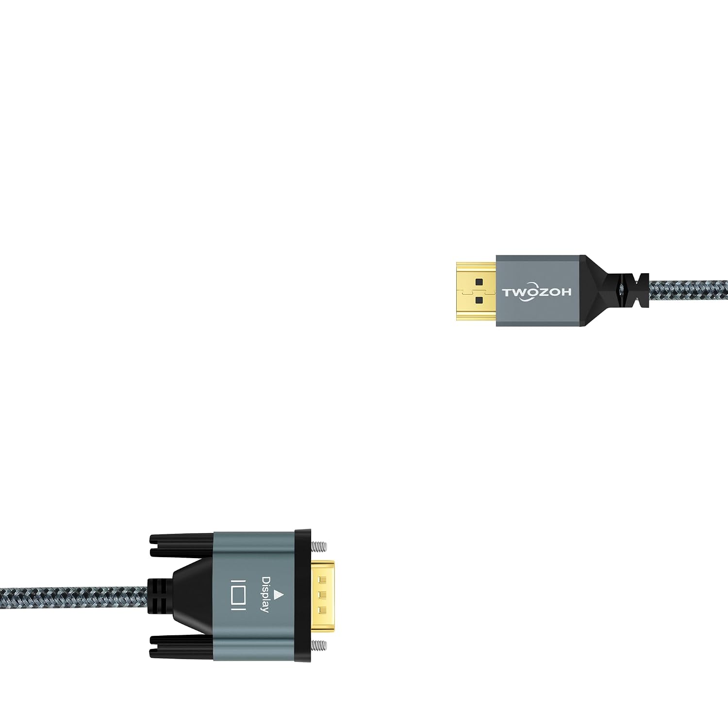 Detalle 2 de Twozoh HDMI auf VGA Kabel 2M – Aluminiumgehäuse, vergoldete Stecker, 1080p/60Hz