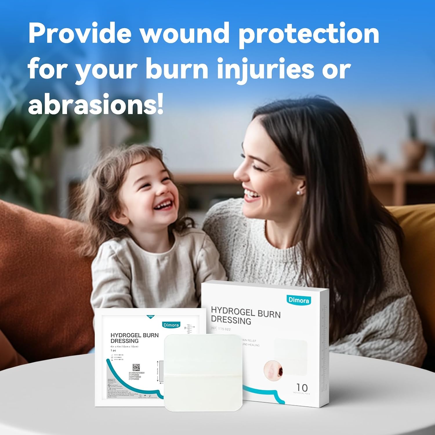 Thumbnail 4 de Dimora Hydrogel Burn and Wound Dressing 4" x 4" (10 Count) – Instant Cooling Relief for Minor Burns & Wounds