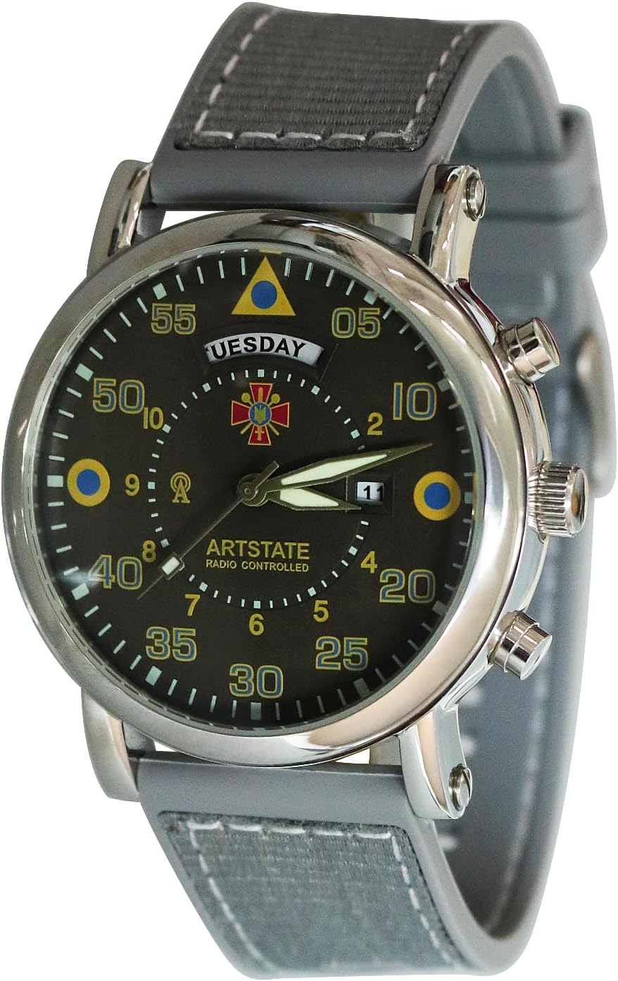 Detalle 2 de ARTSTATE AS3293 Funk Quarz Herren Uhr Analog mit TPU-Armband – Pilotenuhr