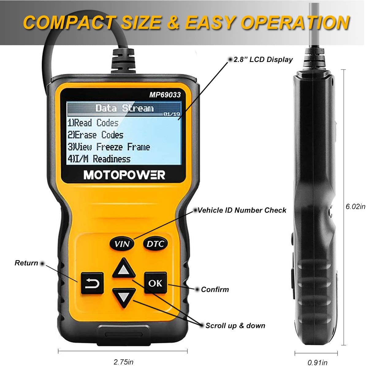 Thumbnail 4 de MOTOPOWER MP69033 OBD2 car code reader
