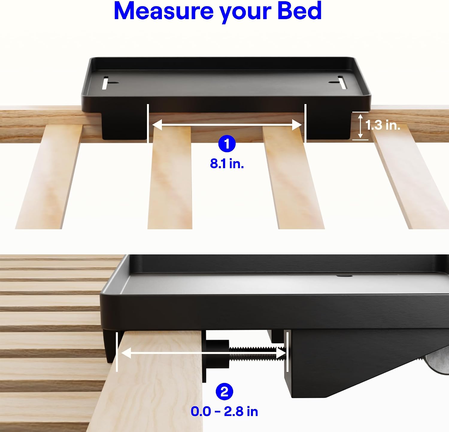 Thumbnail 4 de BedShelfie Bedside Shelf for Dorm Bedside Storage – Clip-On Floating Nightstand