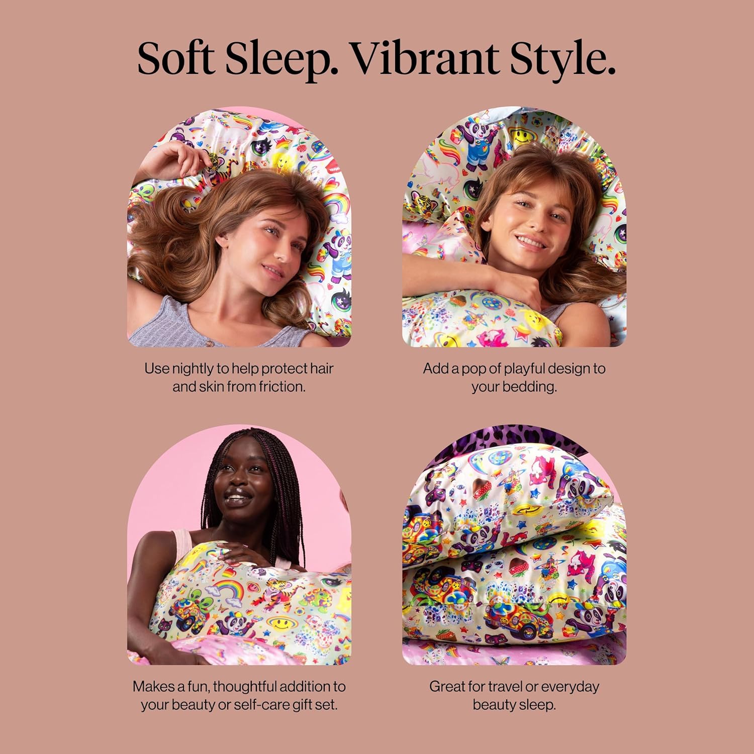Thumbnail 5 de Lisa Frank x Kitsch Satin Pillowcase with Zipper (19x26) – Cooling, Hair & Skin Benefit Pillowcase